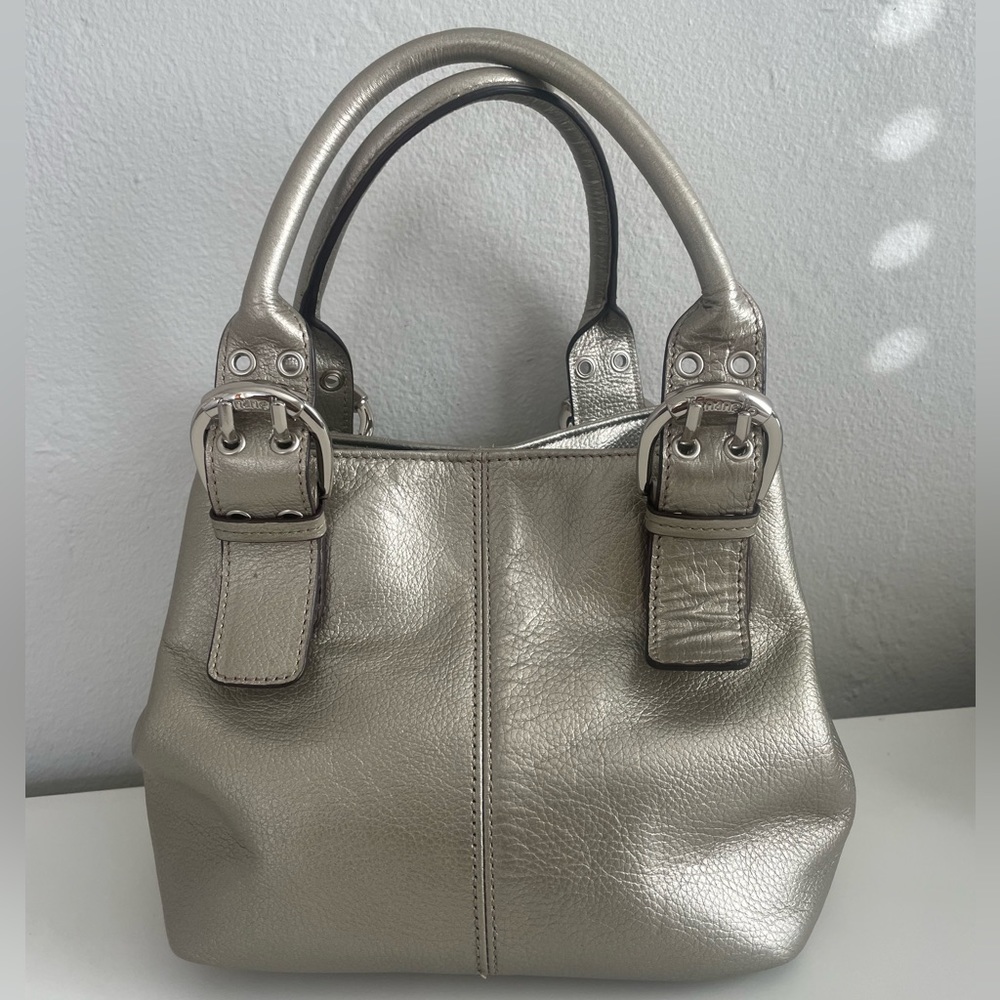 Tignanello Silver Leather Bag